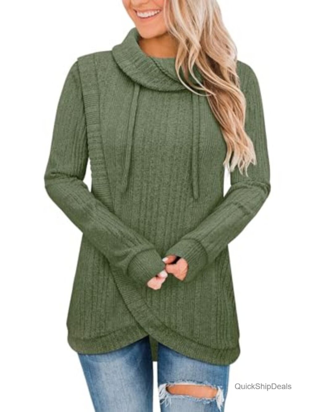 Turtleneck Tunic Sweater for Women Long Sleeve Loose Fit Pullover